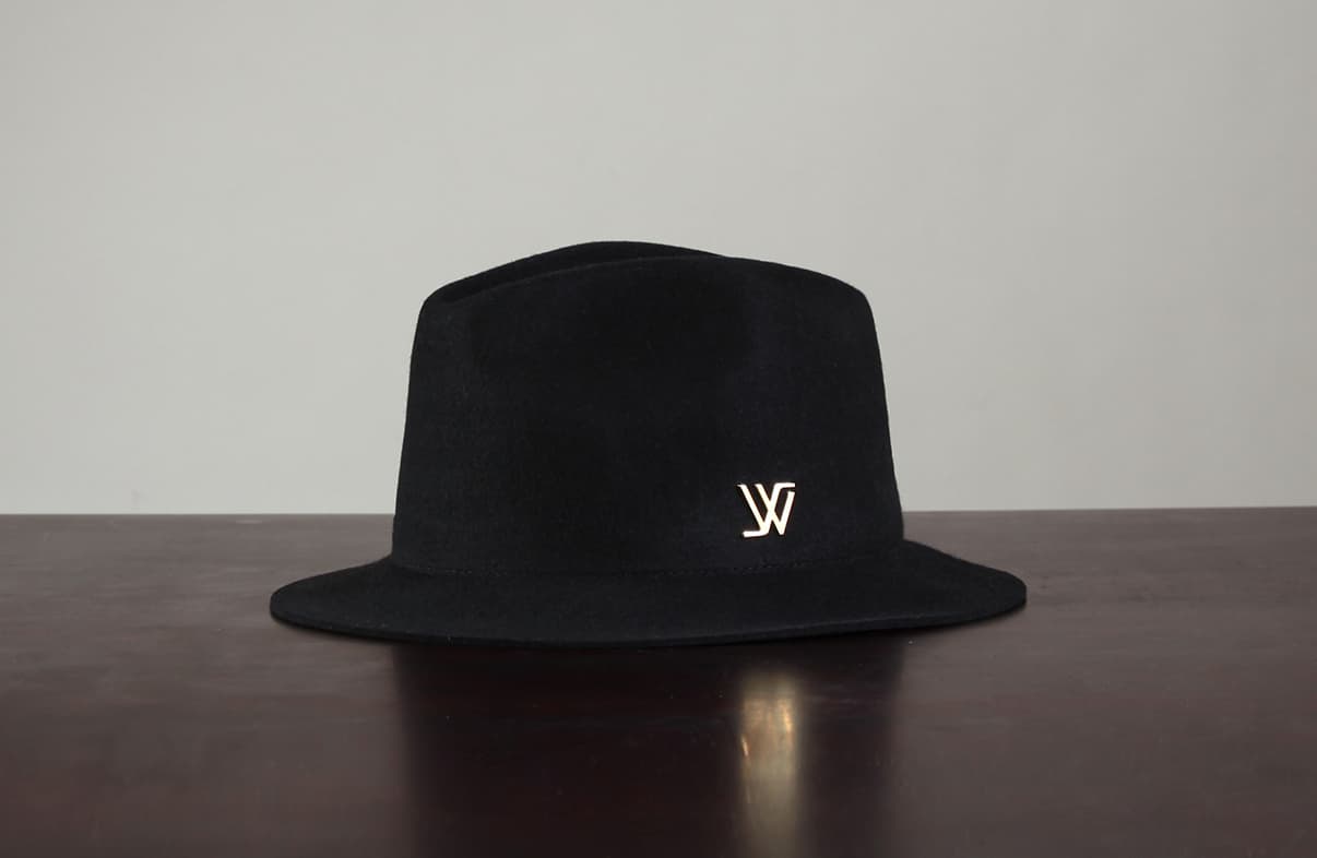 WHITE SANDS Wool Felt Hat Logo Style One Size Black